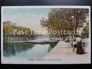 c1904 - Bedford, Embankment and Stone Bridge - showing rowing boats