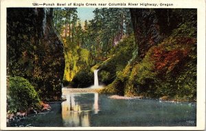 Punch Bowl Eagle Creek Columbia River Hwy Oregon OR WB Postcard UNP WOB VTG 