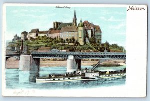 Meissen Saxony Germany Postcard Albrechtsburg Bridge c1905 Antique Unposted