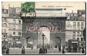 Old Postcard Paris Porte Saint-Martin