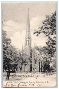 Columbia South Carolina Postcard First Presbyterian Church c1907 Vintage Antique