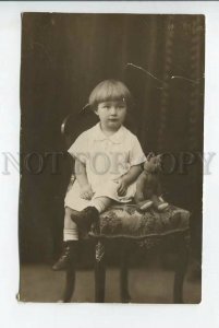 3184753 Lovely Girl w/ TEDDY BEAR Vintage Real PHOTO Russia