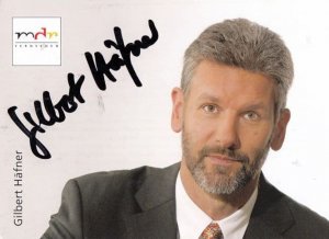 Gilbert Hafner Famous MDR Fernsehen German TV Presenter Hand Signed Card Photo