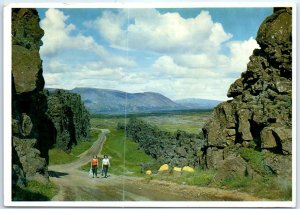 Entrance Lava Gorge Almannagjá at Thingvellir - Iceland M-51071