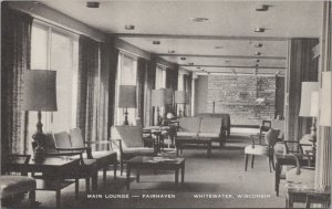 Postcard Main Lounge Fairhaven Whitewater Wisconsin WI