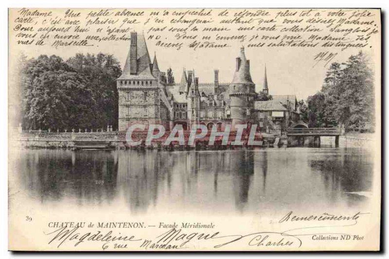 Old Postcard Chateau de Maintenon Facade Meridionale