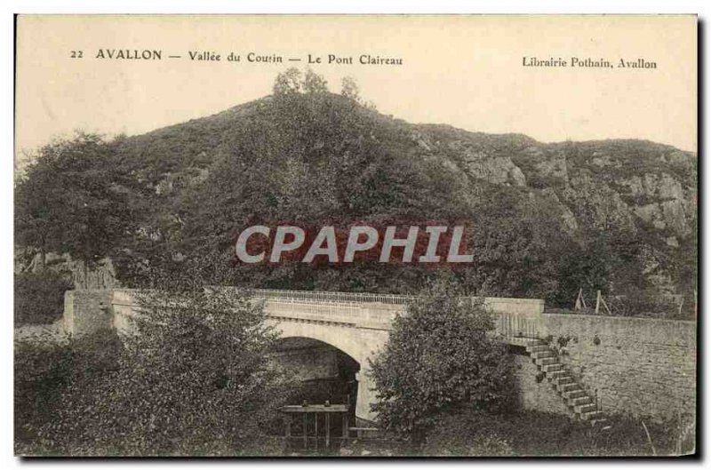 Old Postcard Avallon Vallee Du Cousin Bridge Claireau