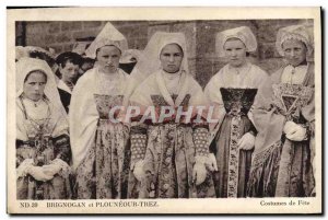 Old Postcard Folklore Brignogan and Plouneour Trez party costumes