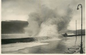 Sailing & navigation themed postcard San Sebastian pier waves