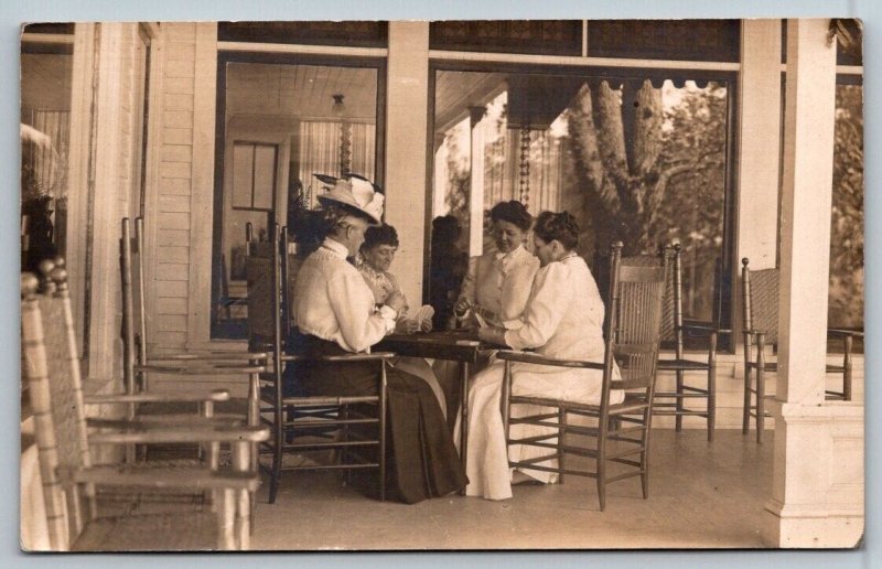 RPPC  Ladies Playing Cards  Real Photo Postcard  c1910