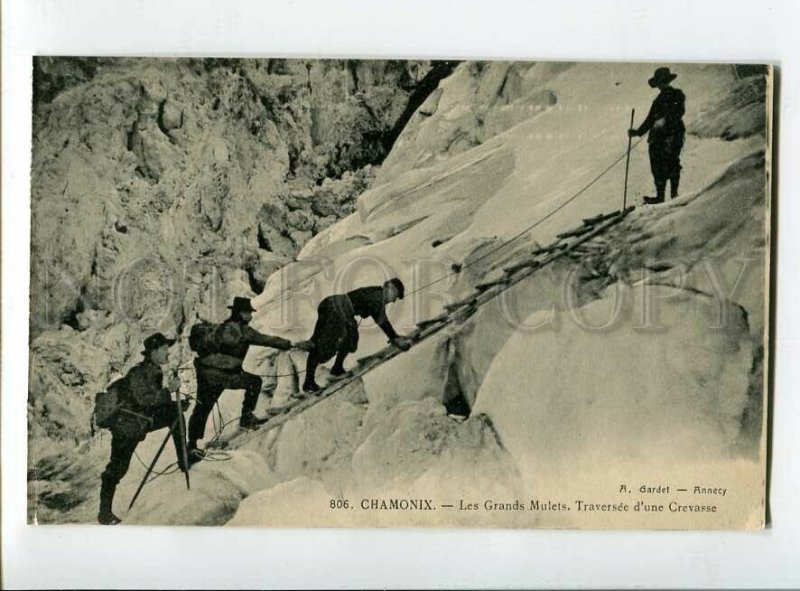 3133277 FRANCE CHAMONIX Climbing Grands mulets Vintage postcard