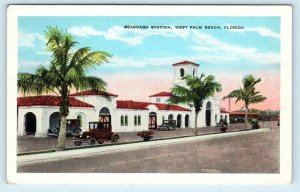 WEST PALM BEACH, FL Florida  SEABOARD RAILROAD Station Depot  c1910s Postcard