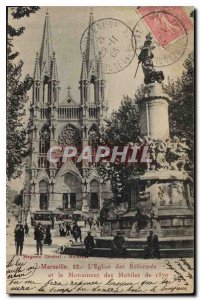 Postcard Old Marseille The Church of Reforms and the 1870 Mobile Monument