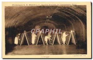 Old Postcard Folklore Wine Vintage Champagne Mumm The riddling