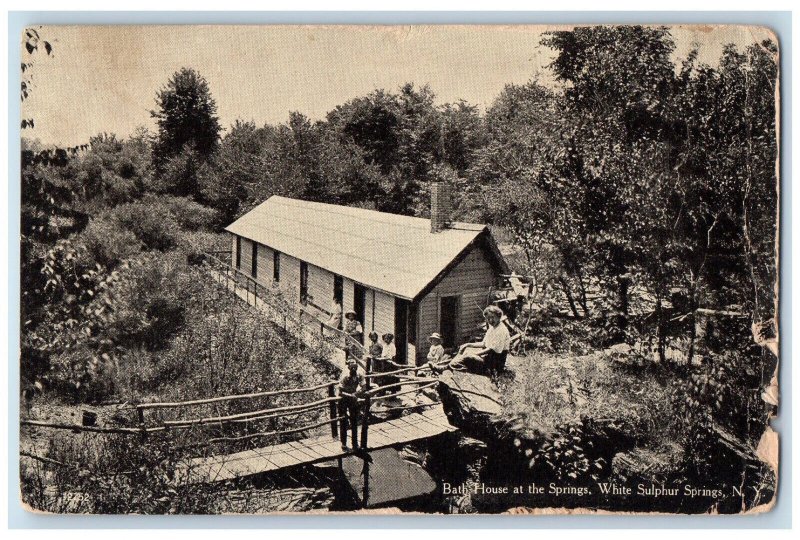 1914 Bath House at the Springs White Sulphur Springs Montana MT Antique Postcard