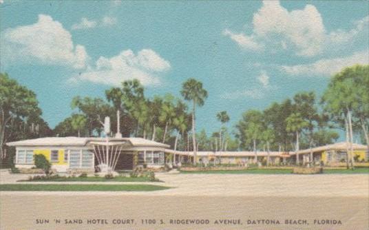 Florida Daytona Sun 'N Sand Hotel Court 1954