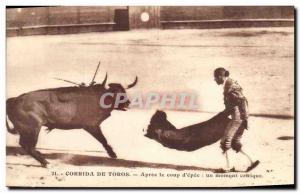 Vintage Postcard Bullfight Bullfight After the blow of sword