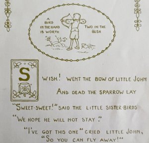 A Bird In The Hand 1906 Wise Sayings Print 6 x 4 MilIicent Sowerby DWZ3D