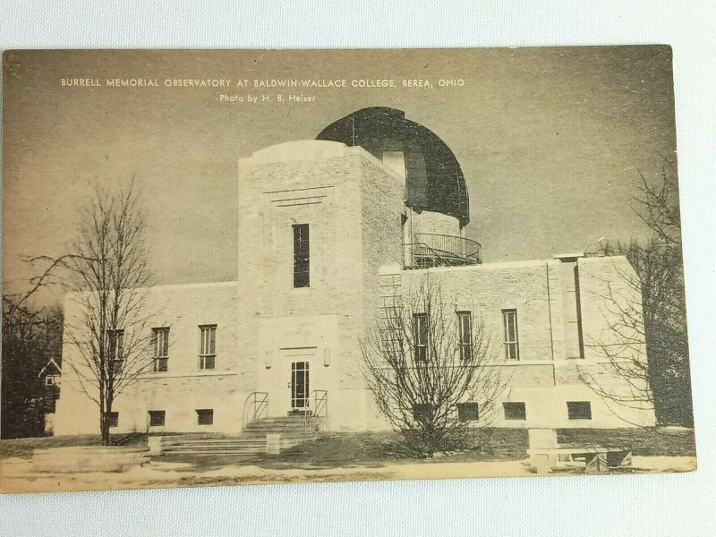 Vintage Postcard Burrell Observatory Memorial Baldwin Wallace College Berea OH