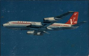 Qantas Empire Airways Boeing 707 V-Jet Airliner Airplane Vintage Postcard