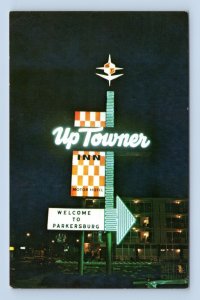 Uptowner Inn Motel Sign Parkersburg West Virginia WV UNP Chrome Postcard M15