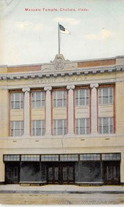 Chelsea Massachusetts Masonic Temple Color Lithograph Vintage Postcard U2872
