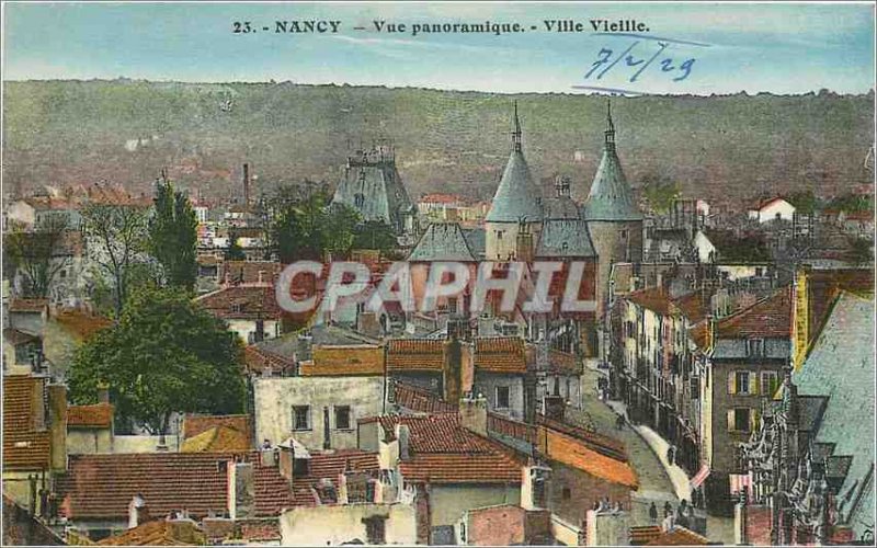 Old Postcard Nancy Panoramic View Old Town