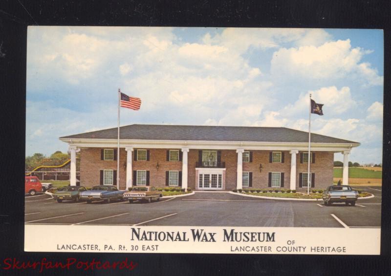 LANCASTER PENNSYLVANIA NATIONAL WAX MUSEUM 1960's CARS VINTAGE POSTCARD PA.