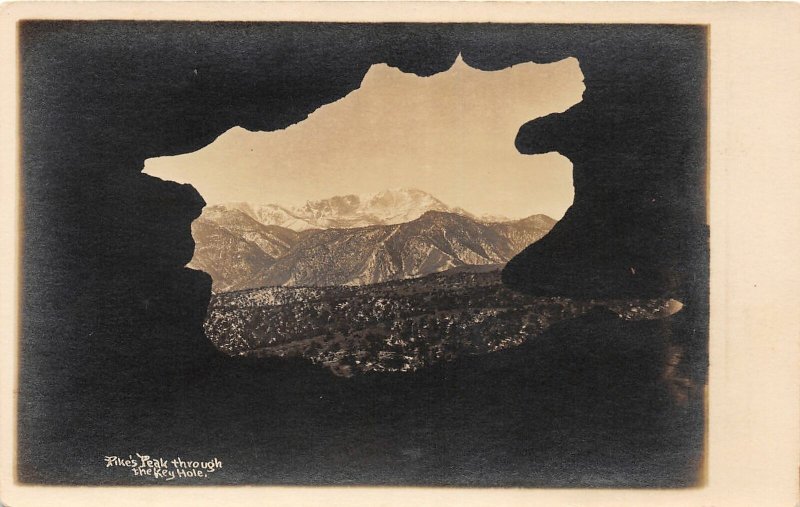 G23/ Pikes Peak Colorado RPPC Postcard The Keyhole c1910 Geology