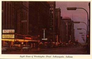 IN - Indianapolis. Washington Street at night