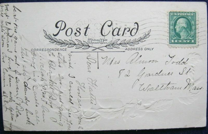 Washingtons Birthday Greetings Postcard Embossed 1917