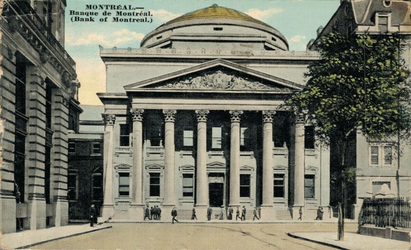 Canada Montreal bank of Montreal Vintage Postcard 07.55