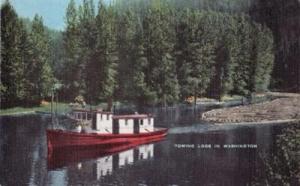 Towing Logs in Washington, Postcard