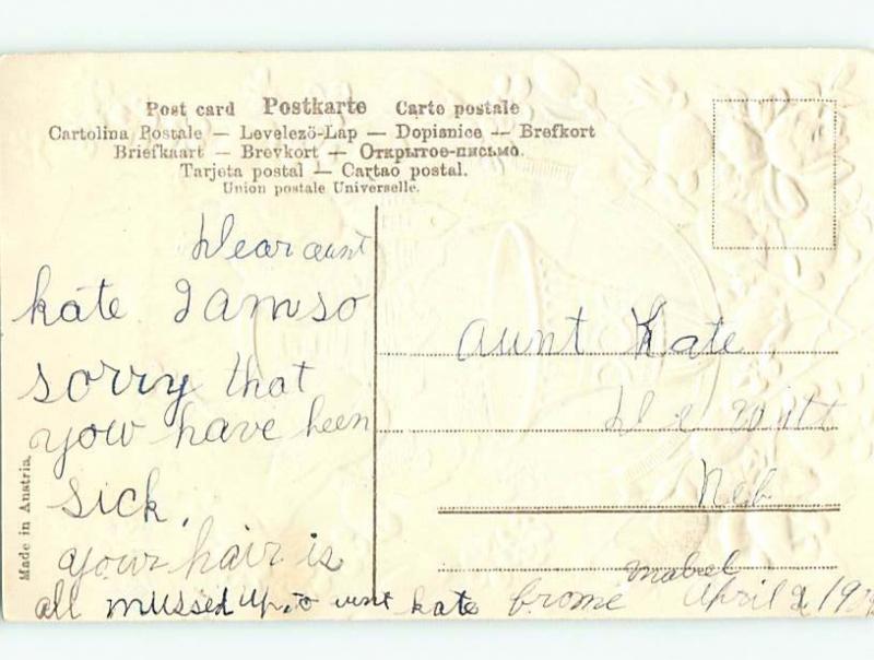 Divided-Back easter CHICKS UNDER A LARGE BELL r3578