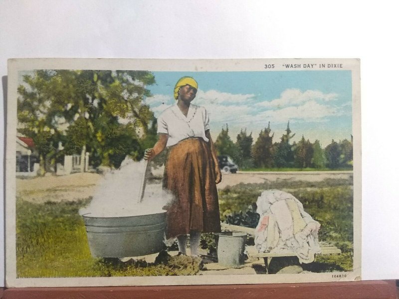 VTG Postcard, wash day in Dixie .Haines City, Louisiana