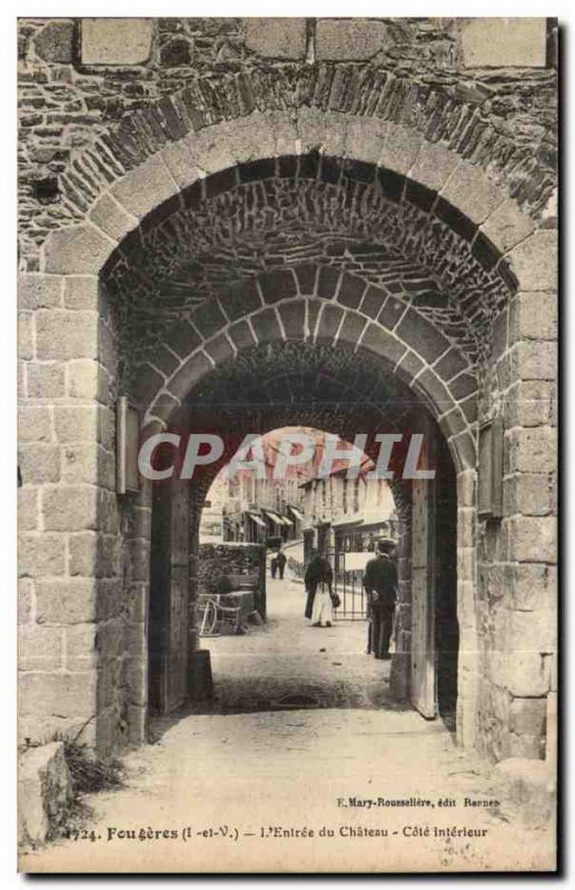 Old Postcard Fougeres L Entree du Chateau Cote Interieur