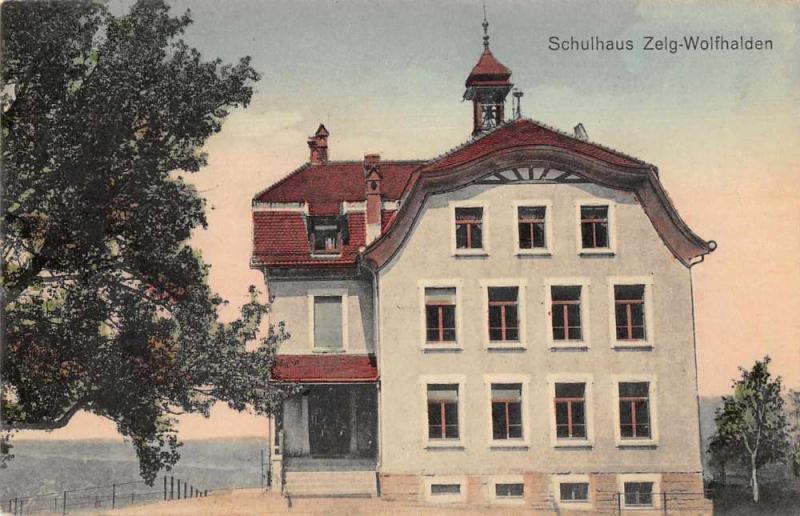 Wolfhalden Switzerland Schulhaus Zeig Exterior Vintage Postcard JE229072