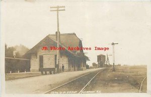 Depot, Kansas, Soloman, RPPC, Union Pacific Railroad Station, Bowers Photo 2670