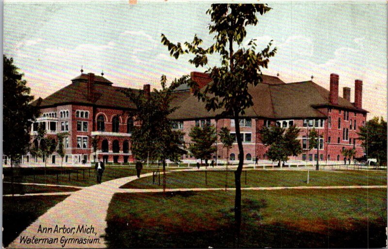 Postcard Waterman Gymnasium at University of Michigan in Ann Arbor, Michigan