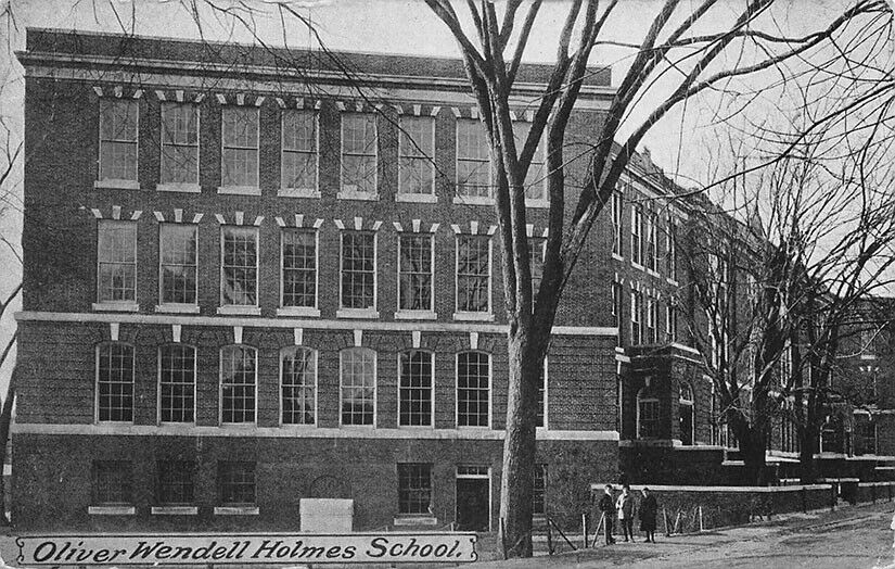 Boston MA Oliver Wendell holmes School Postcard United States