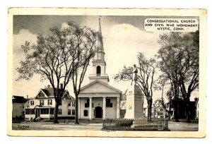 CT - Mystic. Congregational Church & Civil War Monument