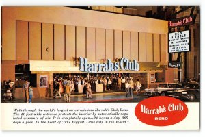 HARRAH'S CLUB Nevada Casino RENO Red Nichols 1950s Vintage Postcard
