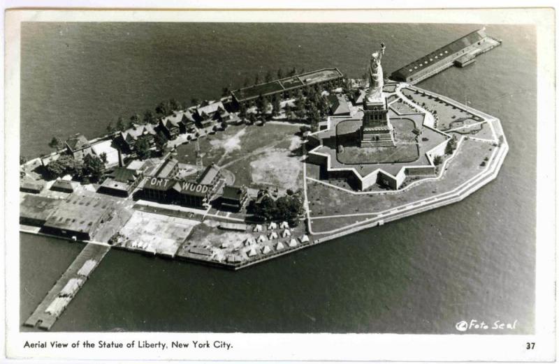 Photo Postcard Aerial View Statue of Liberty New York City Unused