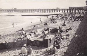 Florida Palm Beach Pier & Beach Real Photo RPPC