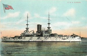 Postcard C-1905 Navy Military USS Alabama Battleship Metropolitan TR24-1288