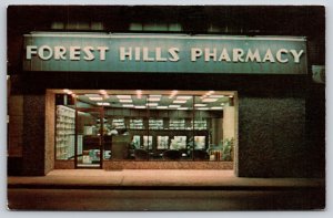 Pittsburgh PA~Forest Hill Pharmacy~Store Night Lights~Ardmore Boulevard~1970s PC