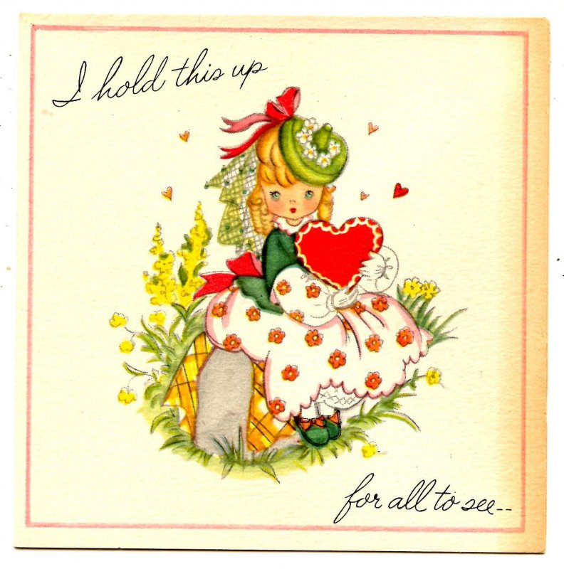 Greeting Card - Valentine & Envelope, Unused  (4.5 X 4.5)