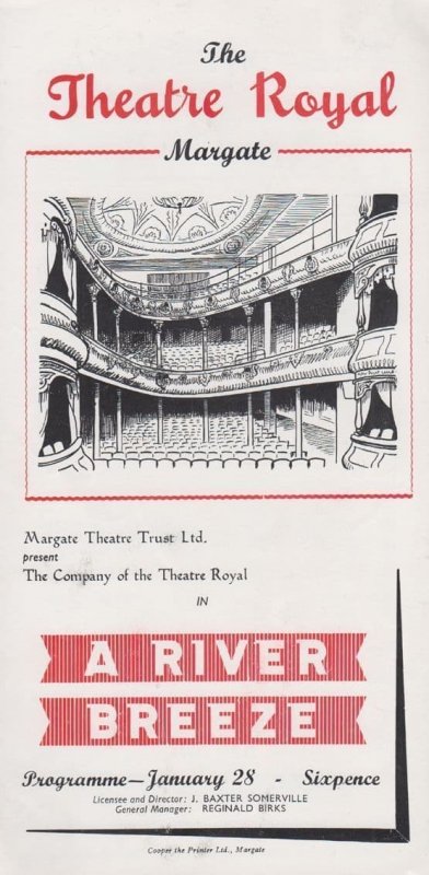 A River Breeze Roland Oliver Rare Theatre Royal Margate Kent Programme Topics Entertainment 