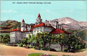 Postcard HOTEL SCENE Colorado Springs Colorado CO AO2280