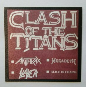 Slayer Anthrax Megadeth Clash Of The Titans Tour Backstage Pass Heavy Metal Rock